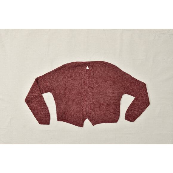 Express Women's Size XS Split Hem Crewneck Pullover Sweater Maroon Red - Picture 7 of 8